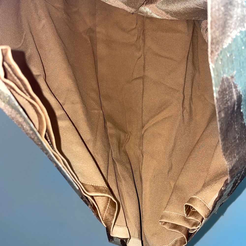 NWT St. John Couture Metallic Silk Lace Giraffe Print Belted A-line Skirt Size 6 - Picture 10 of 14